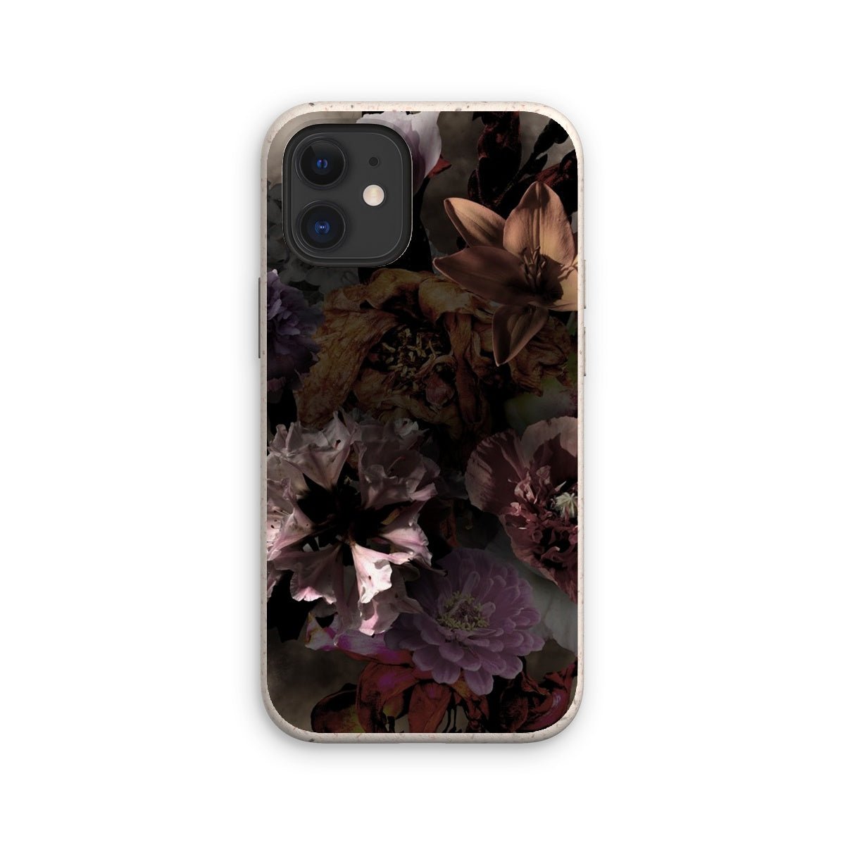 Dark Matter - Eco mobilfoderal med mörka blommor för iPhone 12 Mini